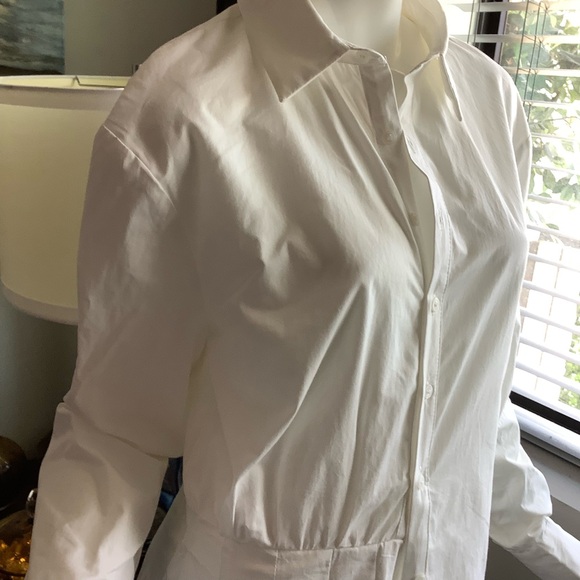 Zara White Cotton Layered Mini Shirt Dress - Picture 7 of 11